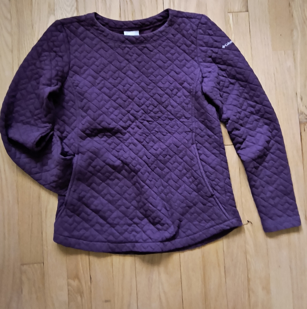 Columbia Purple Quilted Long Sleeve Sweatshirt